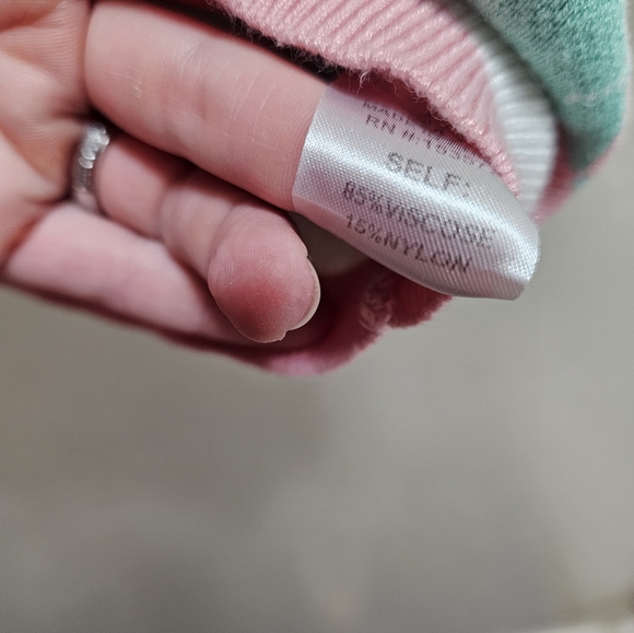 Böhme soft sweater vest bright teal and pink checkers with bows - Picture 3 of 6